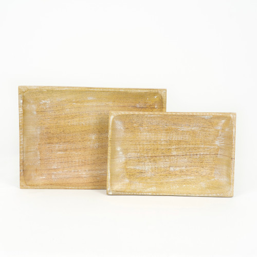 14x1x10, 12x1x8.25 mngo wd nstd serving platter s/2, ntrl/wh