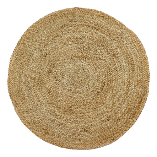 35" D jute braided rnd rug, ntrl