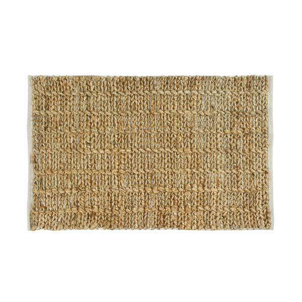 24x35 jute/chindi hemmed rug, ntrl/wh