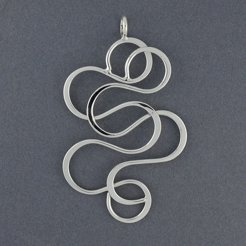 Sterling Silver Large Squiggle Pendant
