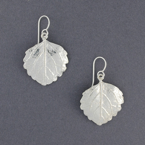 Sterling Silver Textured Leaf Earrings