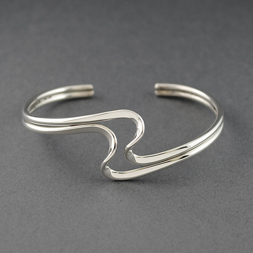 Sterling Silver Parting Waves Cuff