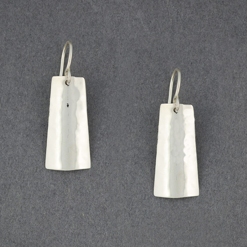 Sterling Silver Curved Hammered Rectangle Earring