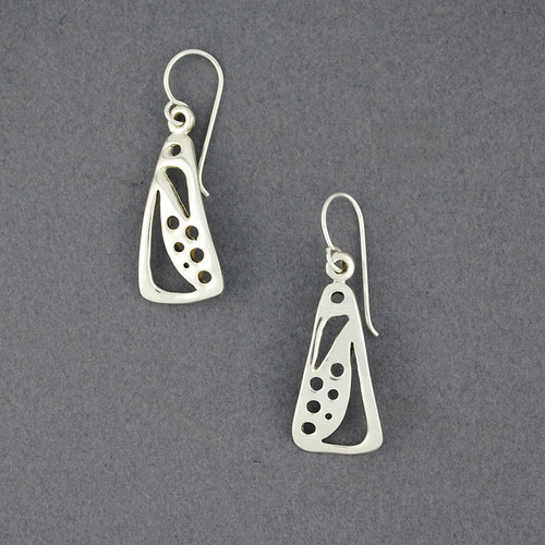 Sterling Silver Cutout Triangle Earrings