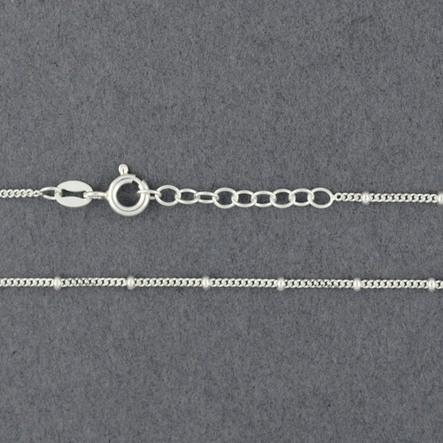 Sterling Silver Curb Chain with Beads