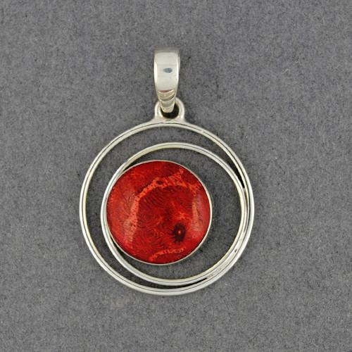 Coral in Circles Pendant