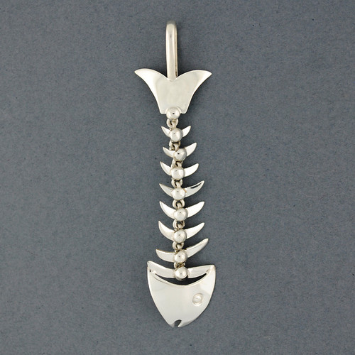 Sterling Silver Fish Bones Pendant