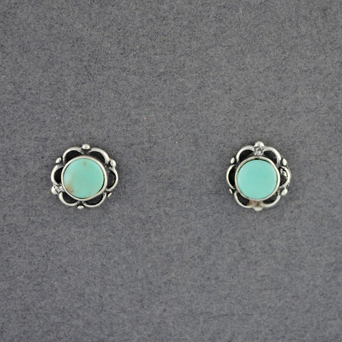 Sterling Silver Turquoise Framed Post Earrings