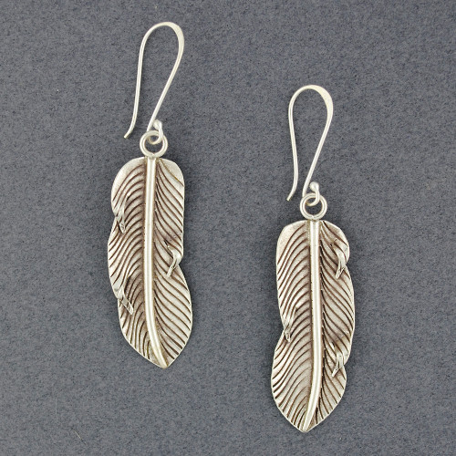 Hill Tribe Silver Feather Earrings