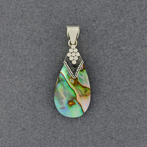 Abalone Small Dotted Teardrop Pendant