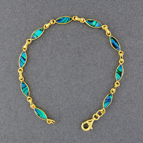 Gold Vermeil Paua Novette Link Bracelet
