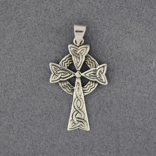Sterling Silver Antiqued Trinity Cross Pendant