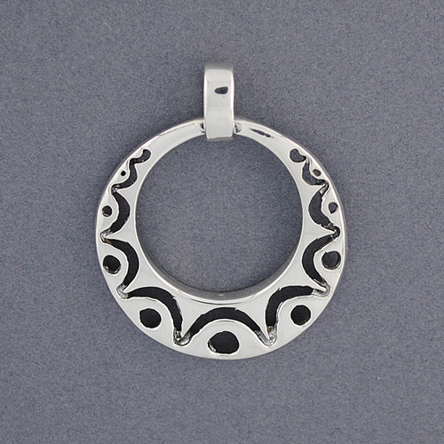 Sterling Silver Round Cut Out Shapes Pendant