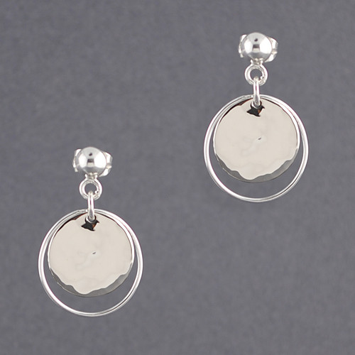 Sterling Silver Layered Circles Post Earring