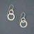 Sterling Silver Tiny Oval and Circle Earring