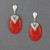 Coral Oval Post Earrings