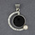 Semi Circle Obsidian and Pearl Pendant