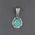 Sterling Silver Turquoise Small Detailed Bezel Pendant