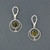 Green Amber Scroll Circle Earrings