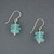 Sterling Silver Aqua Sea Glass Stack Earrings