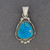 Sterling Silver Turquoise Oblong Drop Pendant