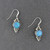 Sterling Silver Blue Opal Dotted Circle Earrings