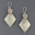 Hill Tribe Silver Etched Rhombus Earrings