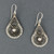 Sterling Silver Antiqued Dotted Teardrop Earrings