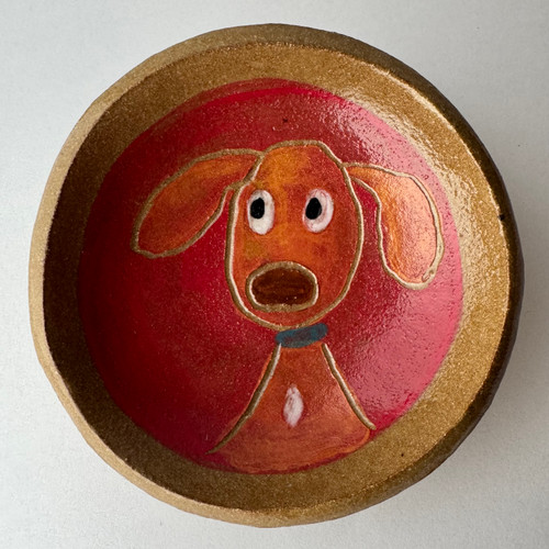 Hand built Rhodesian Ridgeback puppy snack bowl. 