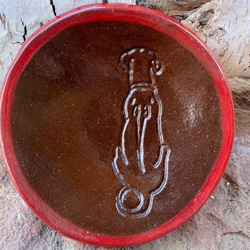 Rhodesian Ridgeback ceramic mini bowl.