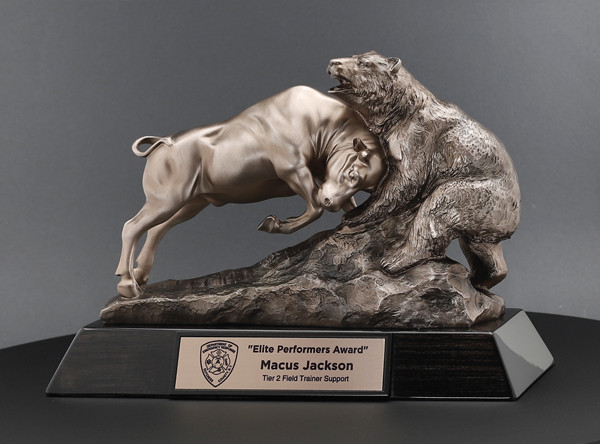 Bronze Bull & Bear Investor Award Trophy ASAP Awards