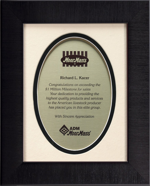 Custom Framed Plaque award for employee recognition