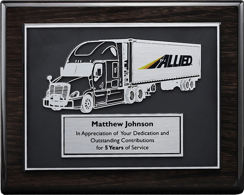 Truck driver recognition plaque 29PQT2W, a driver of the month award