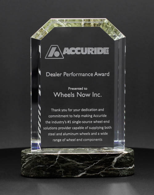 Crystal Award with Genuine Marble  CRYMB05