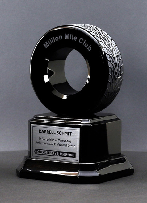 Black crystal tire for Million mile driver accomplishments
