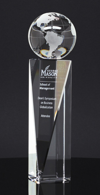 Crystal victory Tower award globe trophy