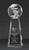 tall crystal globe trophy side view with custom etching to reward employees