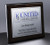 Diamond Exotic Wood Recognition Plaque award with silver brushed metal side view