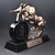 Large Bronze Bull trophy charging over the thick round crystal etched with your logo and employees name