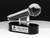 crystal microphone with printed plaque for recognition trophy