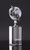 Elegant Crystal Globe trophy with spinning crystal globe on top and bottom personalized.