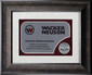 Client Appreciation framed award with sued matting and hand shaking medallion FR55