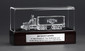 Crystal dry van truck award trophy to recognize truck drivers for years of service and million miles