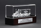 Crystal dry van truck award trophy to recognize truck drivers for years of service and million miles