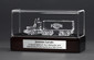 Crystal dry van truck award trophy to recognize truck drivers for years of service and million miles