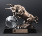 Raging Bronze Bull Trophy Award Personalized with your Logo and Text for a recogntion Award
