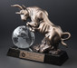 Raging Bronze Bull Trophy Award Personalized with your Logo and Text for a recogntion Award