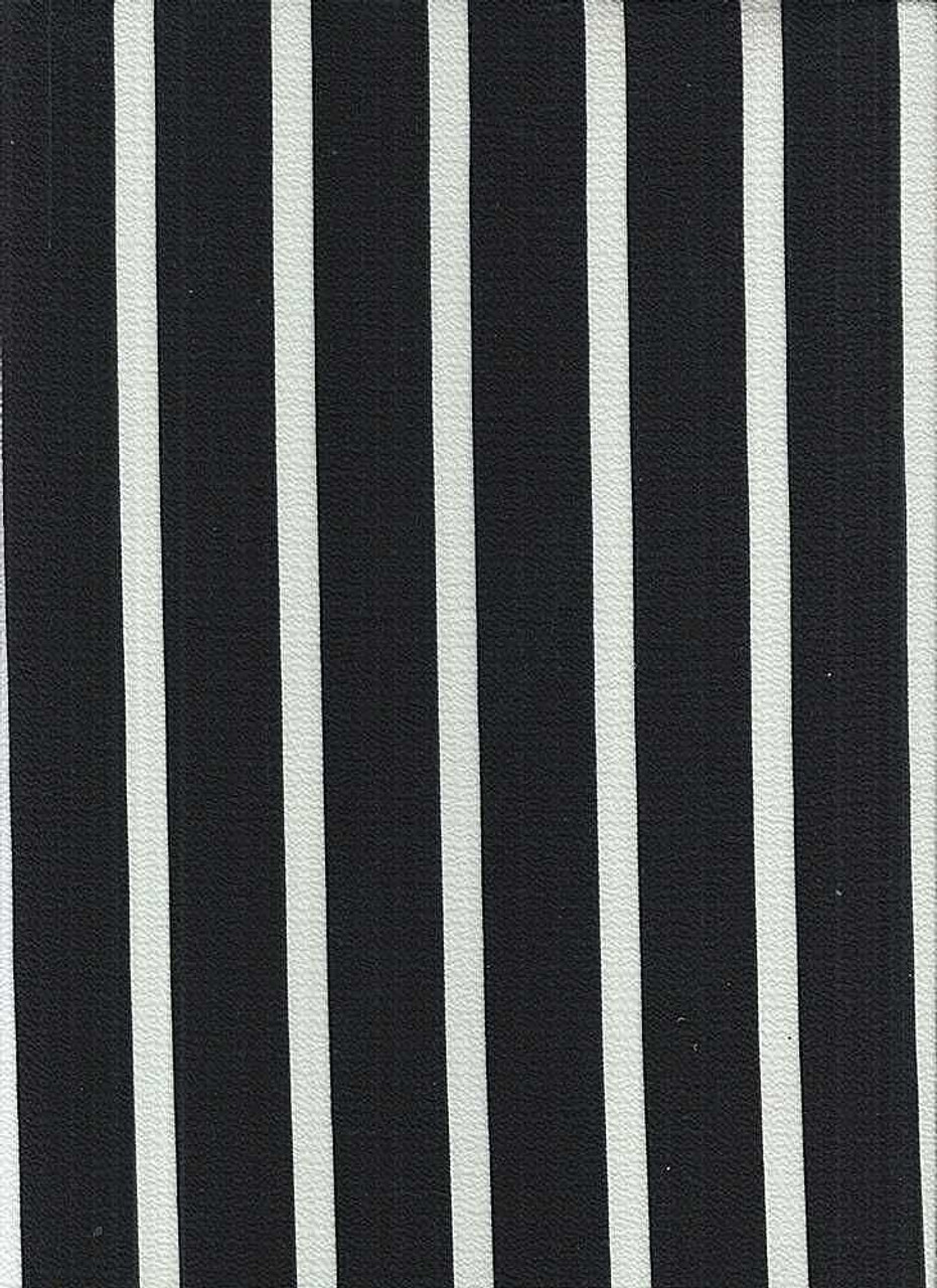 Black Ivory Stripe Fabric, Woven Crepe Fabric