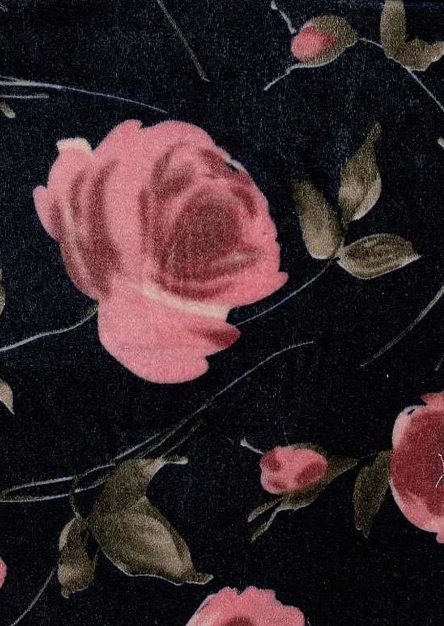 Floral Knit Velvet Fabric - Velvet Ptf031 Navy-Mauve