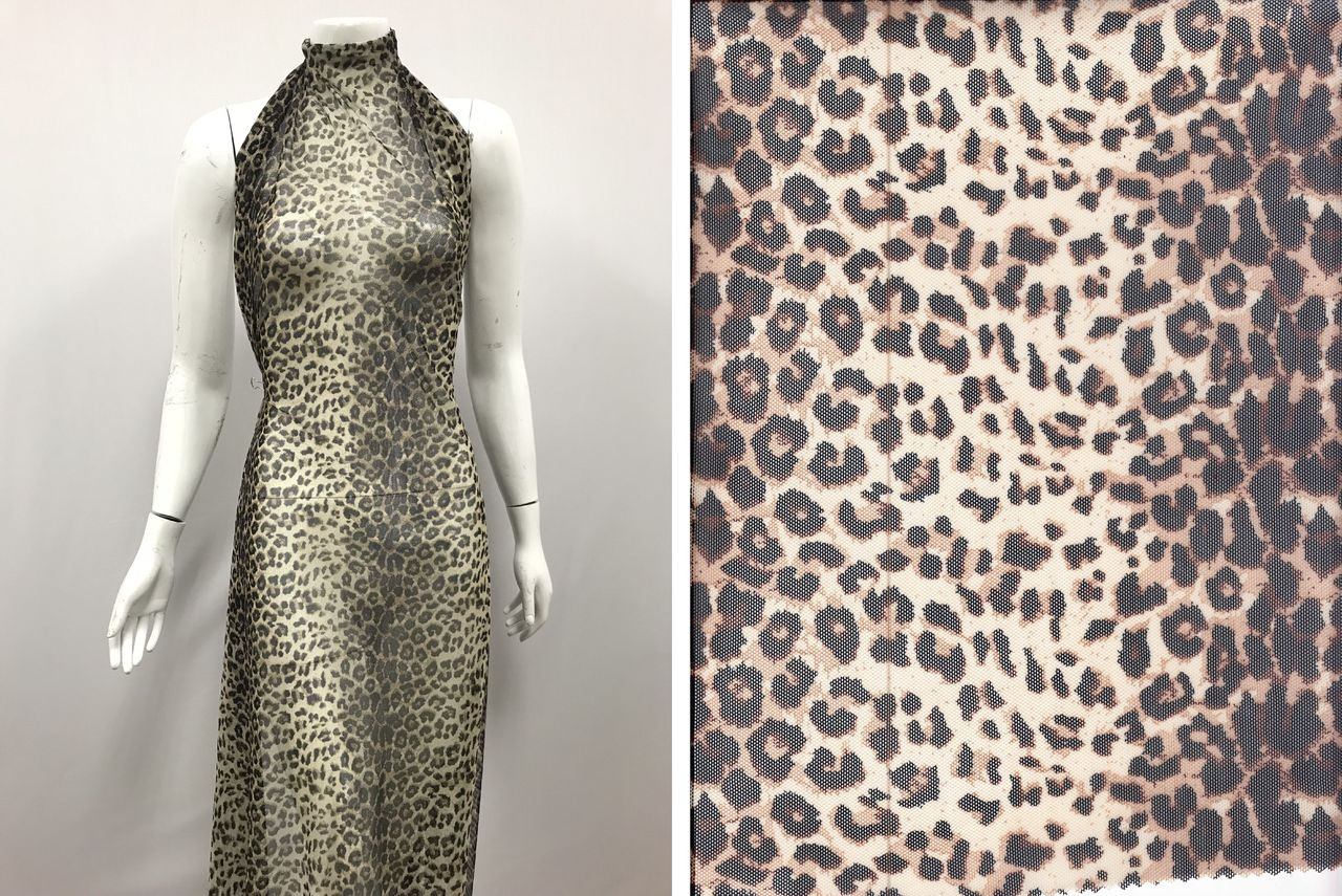 Animal Knit Power Mesh Fabric Power Mesha016 Taupe New Fabrics